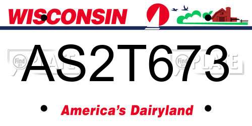 AS2T673 Wisconsin License Plate