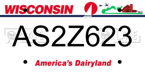 AS2Z623 Wisconsin License Plate