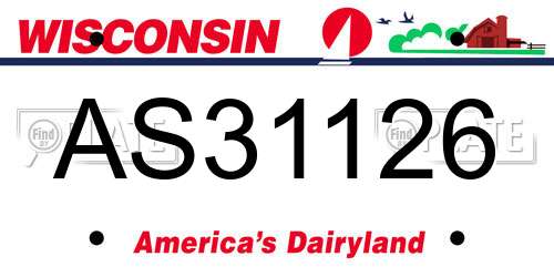 AS31126 Wisconsin License Plate
