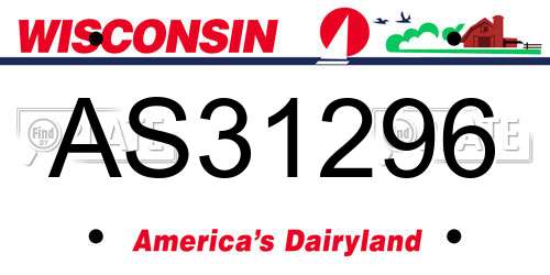 AS31296 Wisconsin License Plate