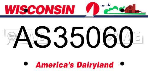 AS35060 Wisconsin License Plate