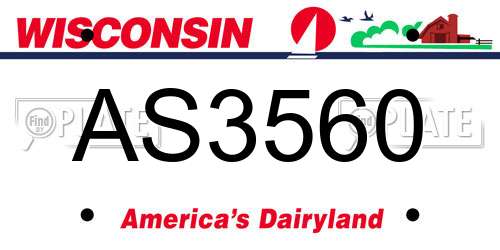 AS3560 Wisconsin License Plate
