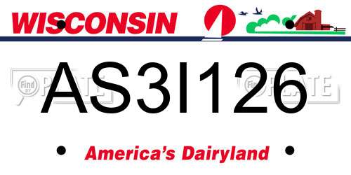 AS3I126 Wisconsin License Plate