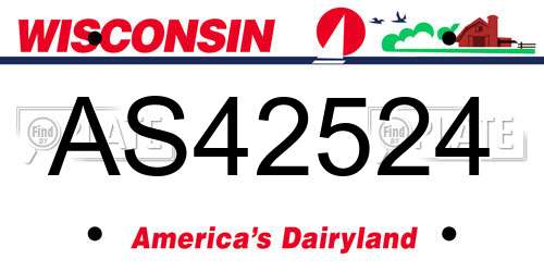 AS42524 Wisconsin License Plate