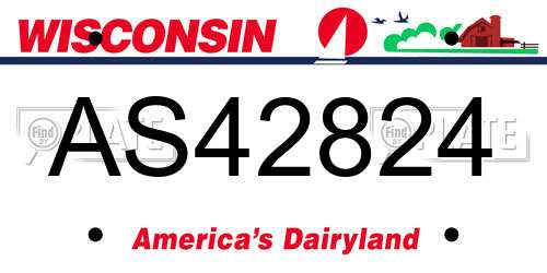 AS42824 Wisconsin License Plate