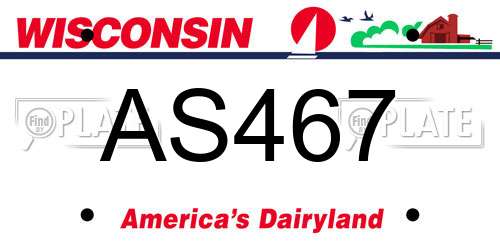 AS467 Wisconsin License Plate
