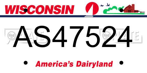 AS47524 Wisconsin License Plate