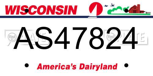 AS47824 Wisconsin License Plate