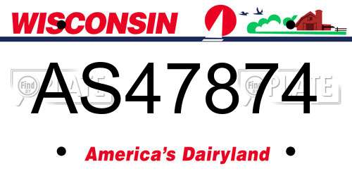 AS47874 Wisconsin License Plate