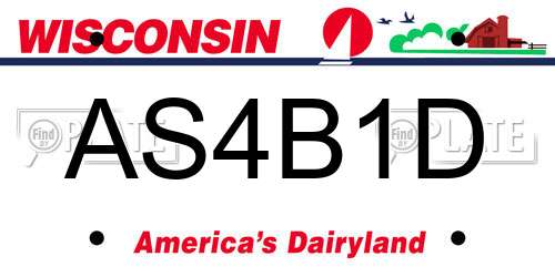 AS4B1D Wisconsin License Plate