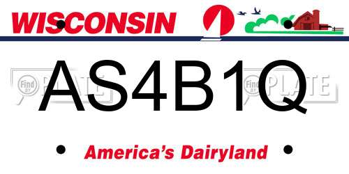 AS4B1Q Wisconsin License Plate