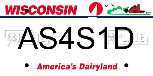 AS4S1D Wisconsin License Plate