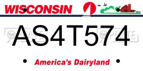 AS4T574 Wisconsin License Plate