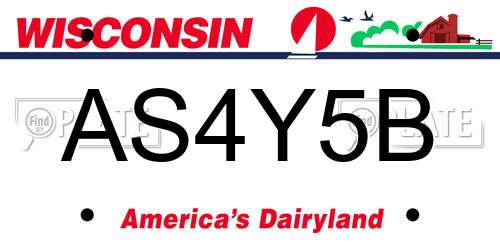 AS4Y5B Wisconsin License Plate