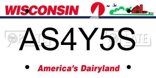 AS4Y5S Wisconsin License Plate