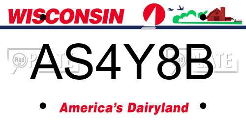 AS4Y8B Wisconsin License Plate