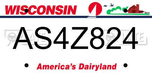 AS4Z824 Wisconsin License Plate