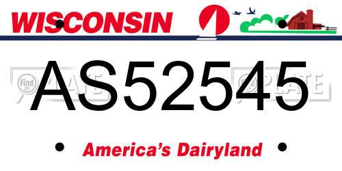 AS52545 Wisconsin License Plate