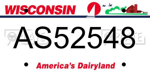 AS52548 Wisconsin License Plate