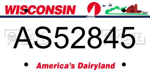 AS52845 Wisconsin License Plate