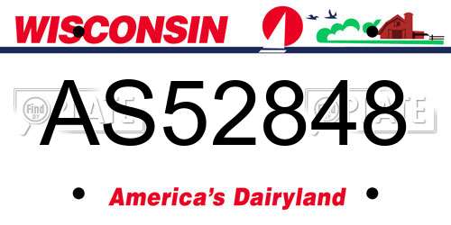AS52848 Wisconsin License Plate