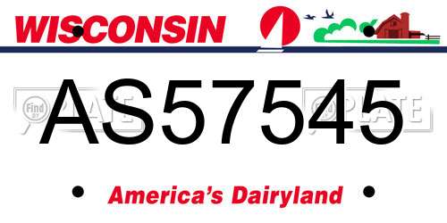 AS57545 Wisconsin License Plate
