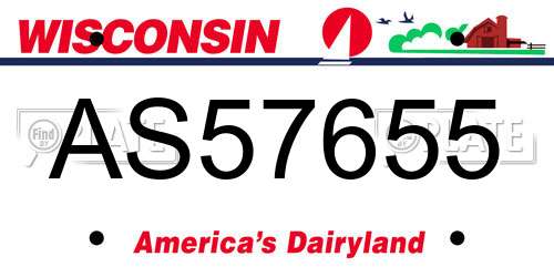 AS57655 Wisconsin License Plate