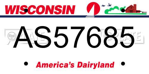 AS57685 Wisconsin License Plate