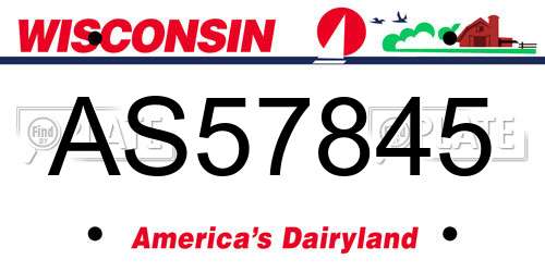 AS57845 Wisconsin License Plate