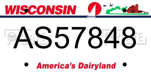 AS57848 Wisconsin License Plate