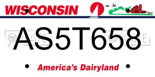 AS5T658 Wisconsin License Plate