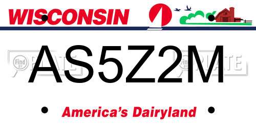 AS5Z2M Wisconsin License Plate