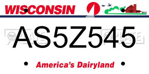 AS5Z545 Wisconsin License Plate