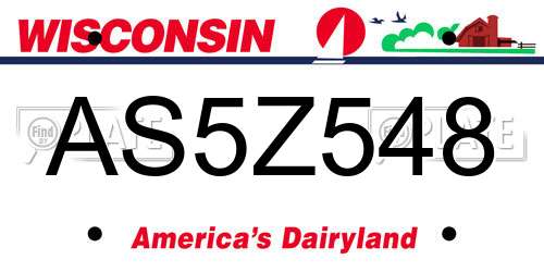 AS5Z548 Wisconsin License Plate