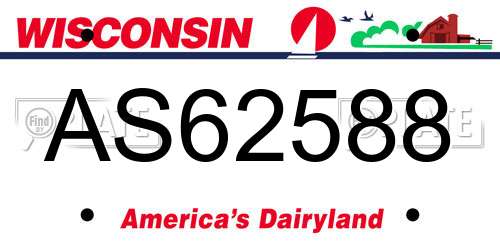 AS62588 Wisconsin License Plate
