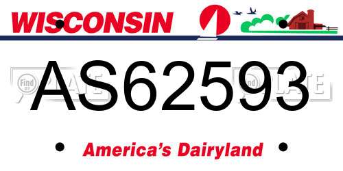 AS62593 Wisconsin License Plate