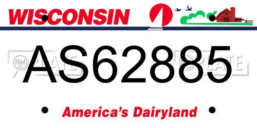 AS62885 Wisconsin License Plate