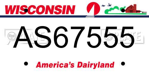 AS67555 Wisconsin License Plate