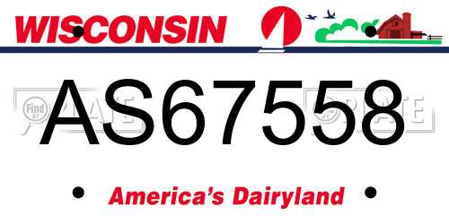 AS67558 Wisconsin License Plate