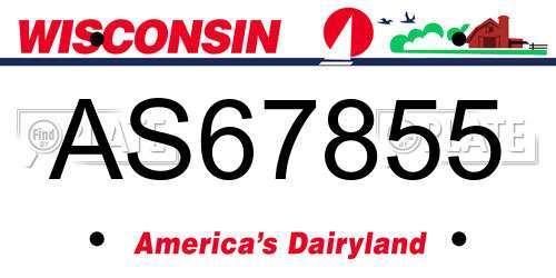 AS67855 Wisconsin License Plate