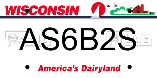 AS6B2S Wisconsin License Plate