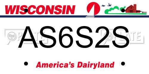 AS6S2S Wisconsin License Plate