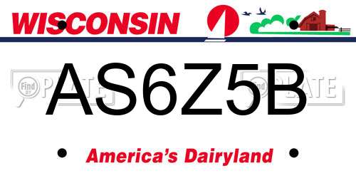 AS6Z5B Wisconsin License Plate