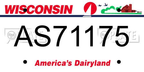 AS71175 Wisconsin License Plate