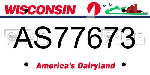 AS77673 Wisconsin License Plate