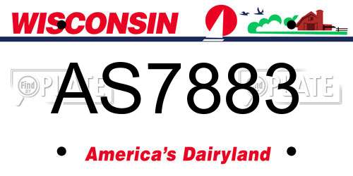 AS7883 Wisconsin License Plate