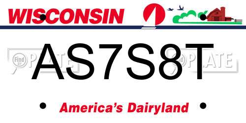 AS7S8T Wisconsin License Plate