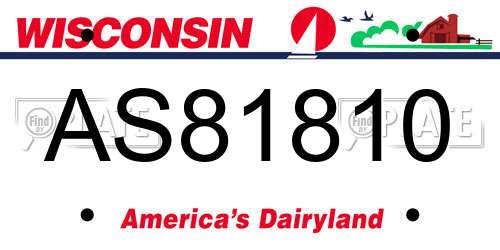 AS81810 Wisconsin License Plate