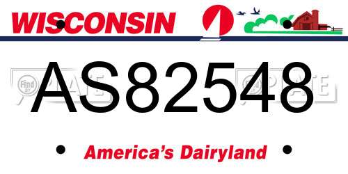 AS82548 Wisconsin License Plate