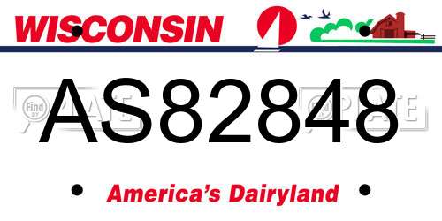 AS82848 Wisconsin License Plate